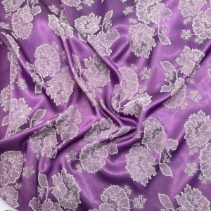 Women Dress Satin Jacquard Two Tone Colo